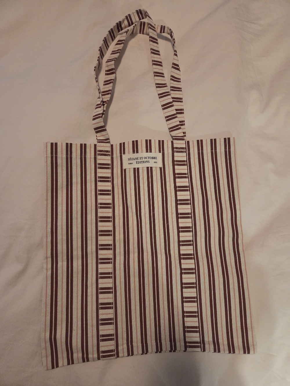 NWOT Sézane Striped Canvas Tote